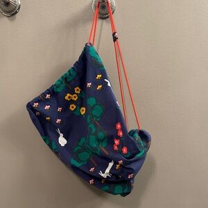 Mini Boden Blue Kids Bag with Floral Design